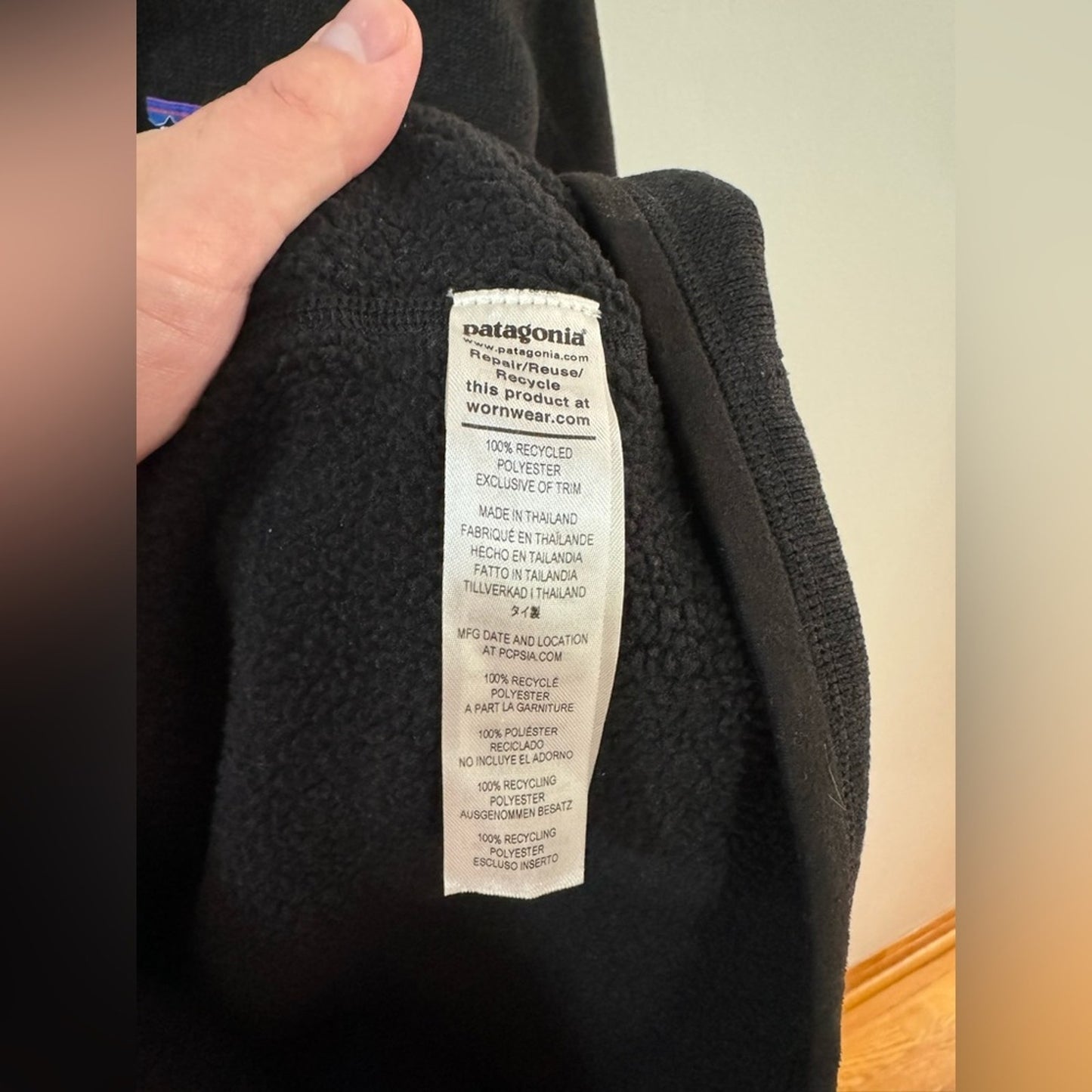 Pre-Owned LG Patagonia Black R1 Fleece Quarter Zip Jacket