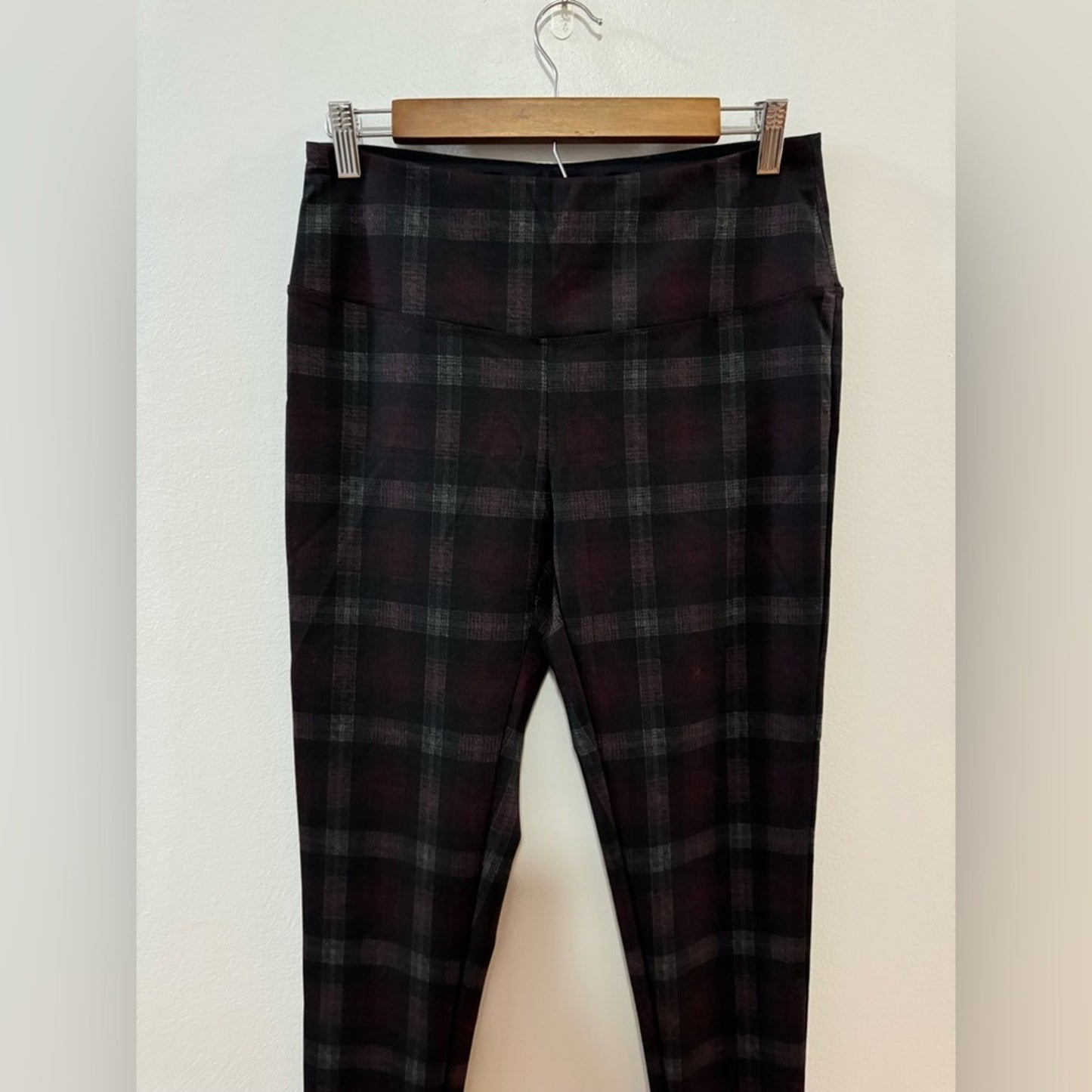 Pre-Owned MD Alexander Jordan Black and Grey Plaid Leggings