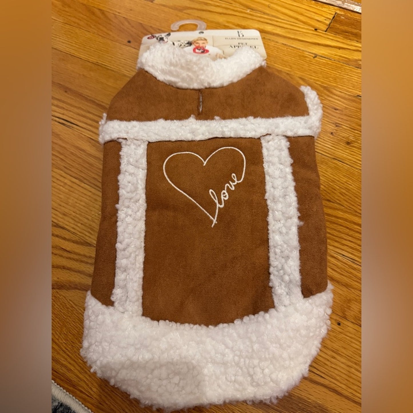 NWT MD Ellen Degeneres Pet Apparel Love Sheerling Jacket For Dog