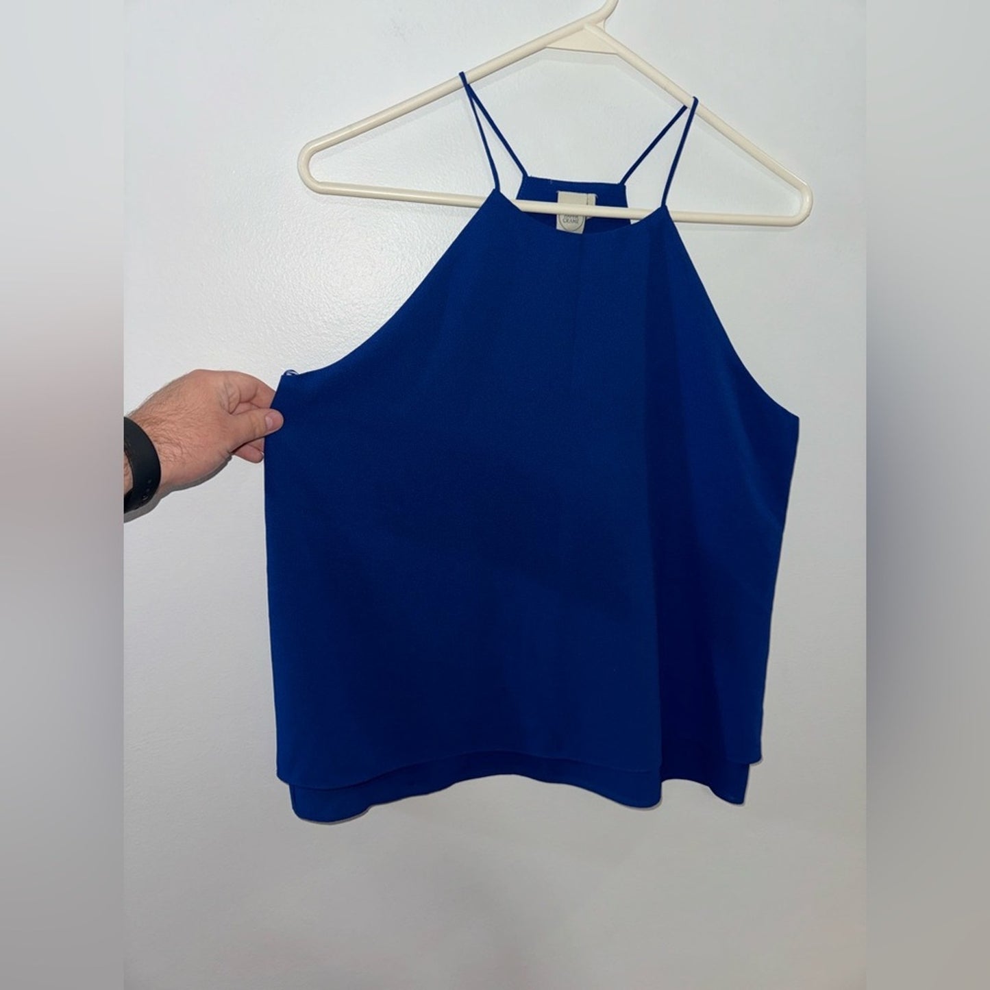 Pre-Owned MD PaperCrane Royal Blue Halter Flowy Top