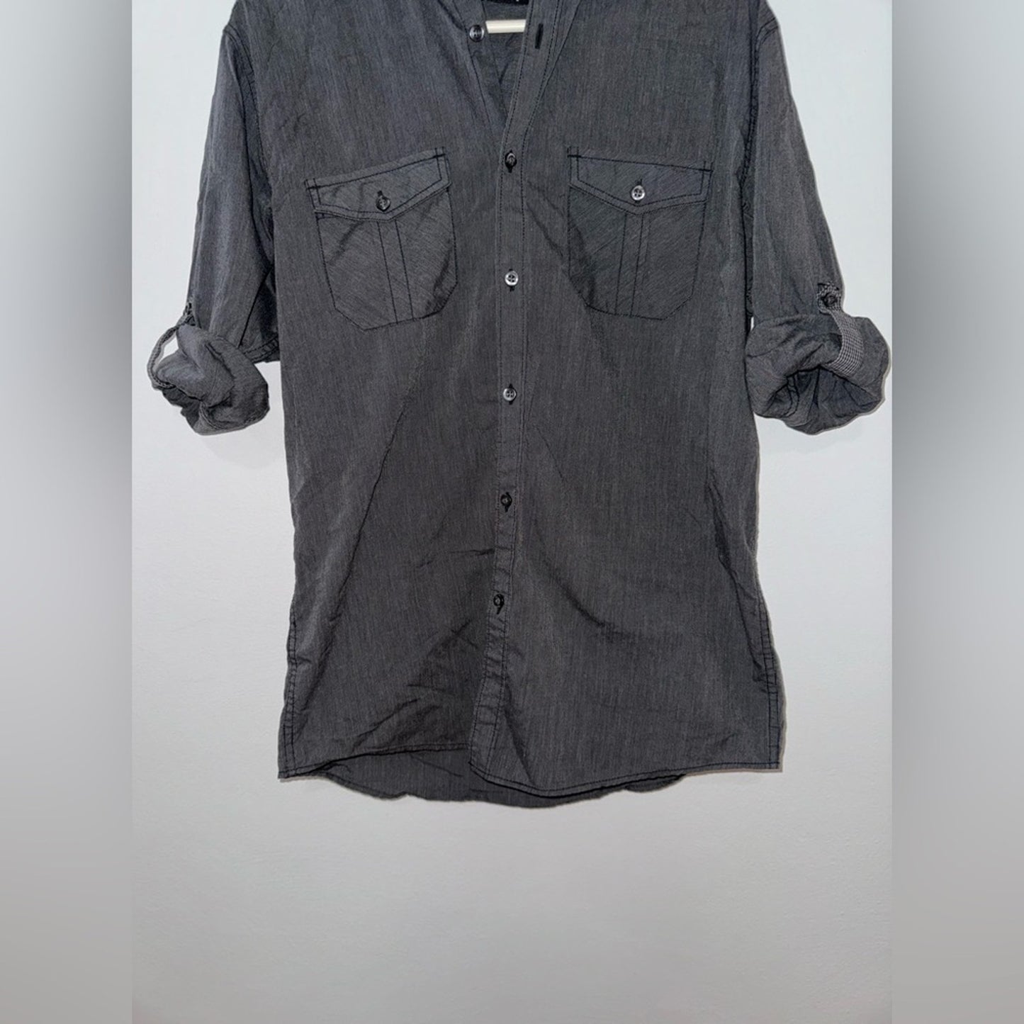 Pre-Owned SM Axi St Grey Button Up Shirt