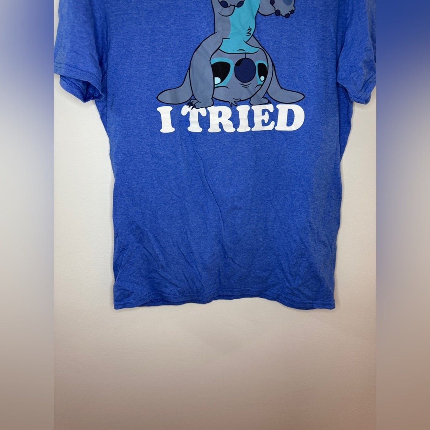 Pre-Owned MD Disney Blue Stitch “I Tried” T-Shirt