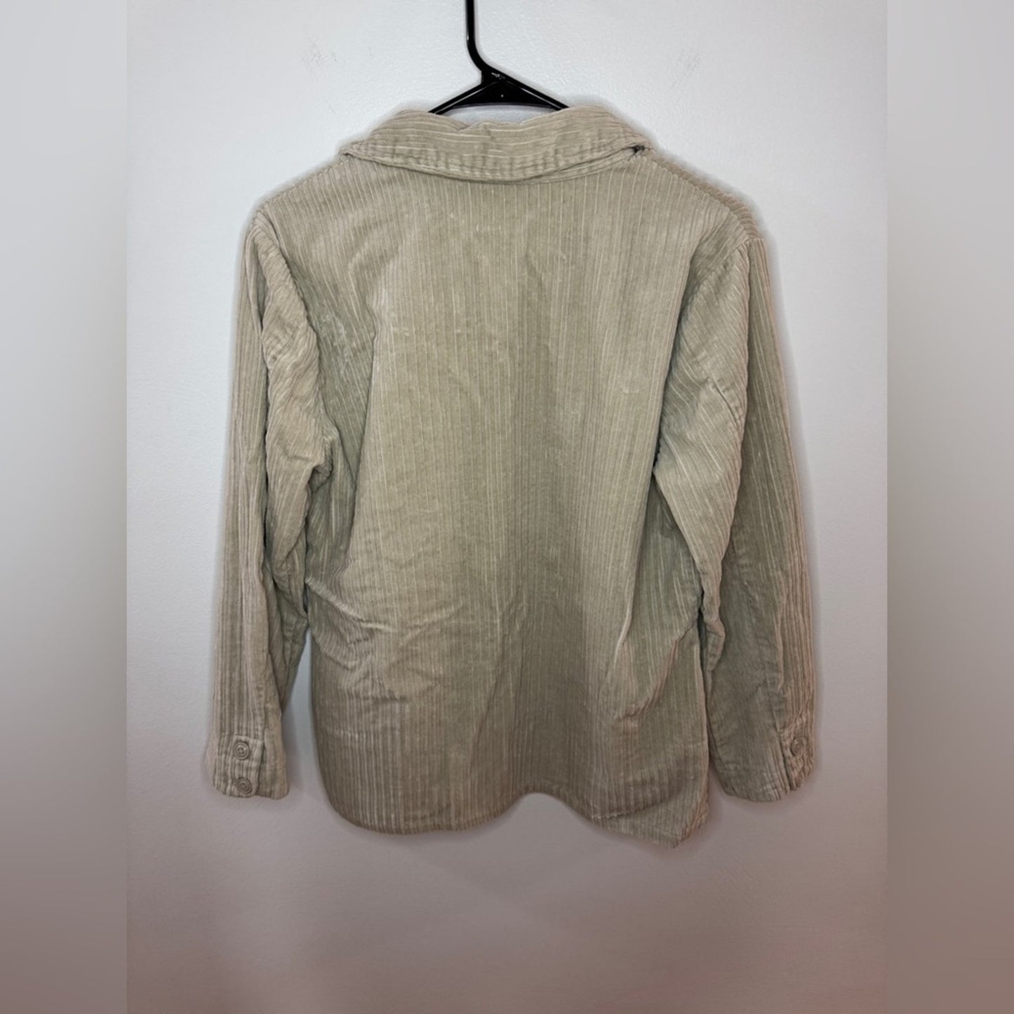 Pre-Owned MD Studio Works Grey Ribbed Button Up Shirt