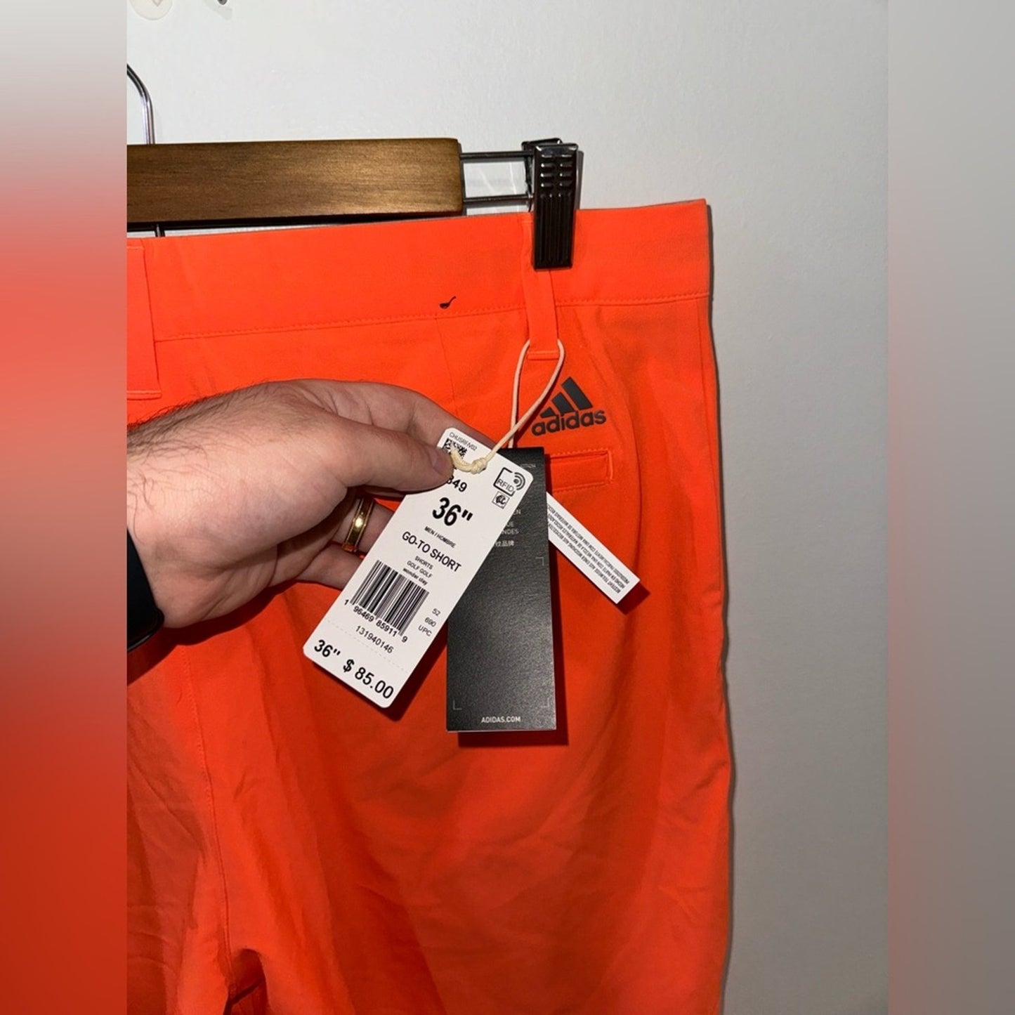 NWT Size 36 Adidas Orange Go-To Golf Short 11” Inseam in Wonder Clay