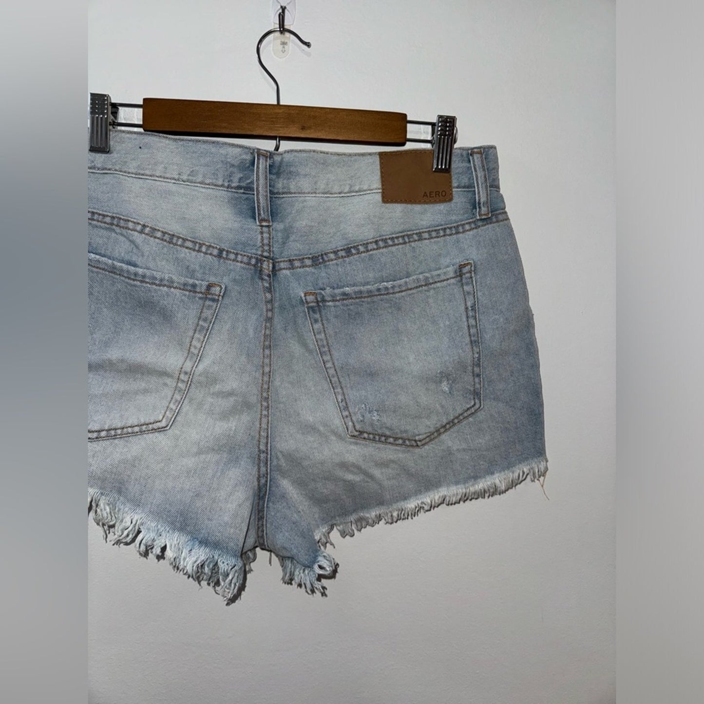 NWT Size 10 Aeropostale Light Blue Vintage High Rise Shorty Jean Shorts