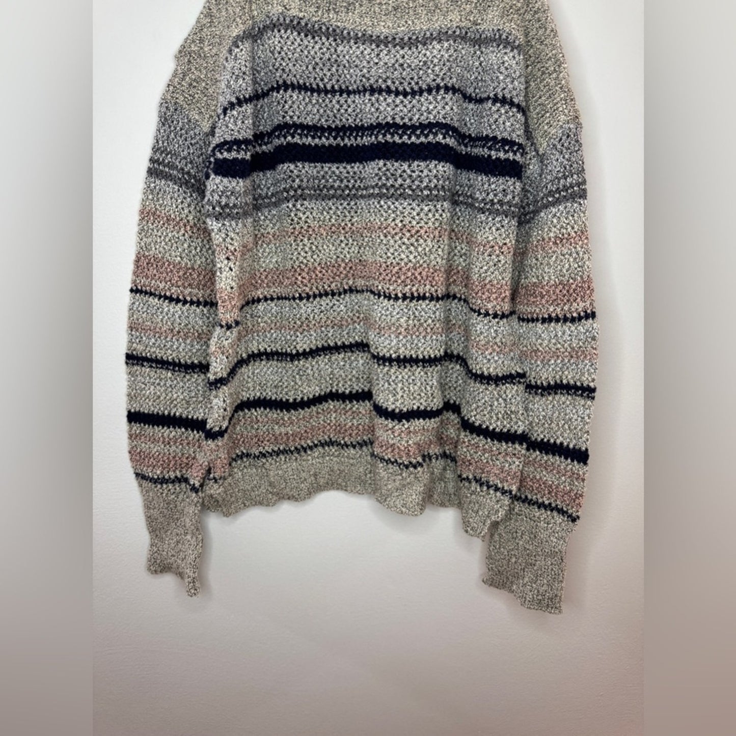 Pre-Owned MD Maurices Off the Shoulder Striped Sweater