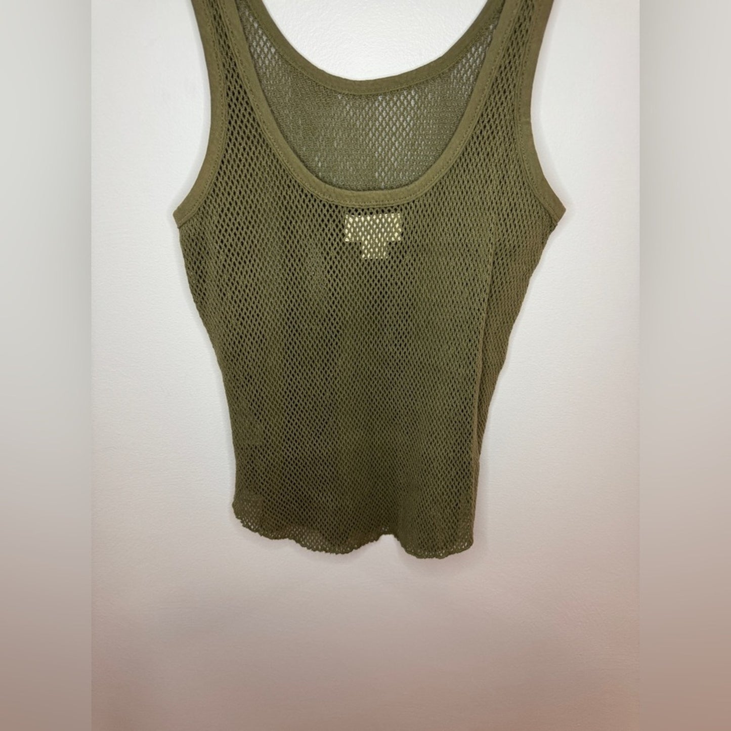 Pre-Owned MD Denim & Supply Ralph Lauren Olive Green Mesh Knit Tank Top