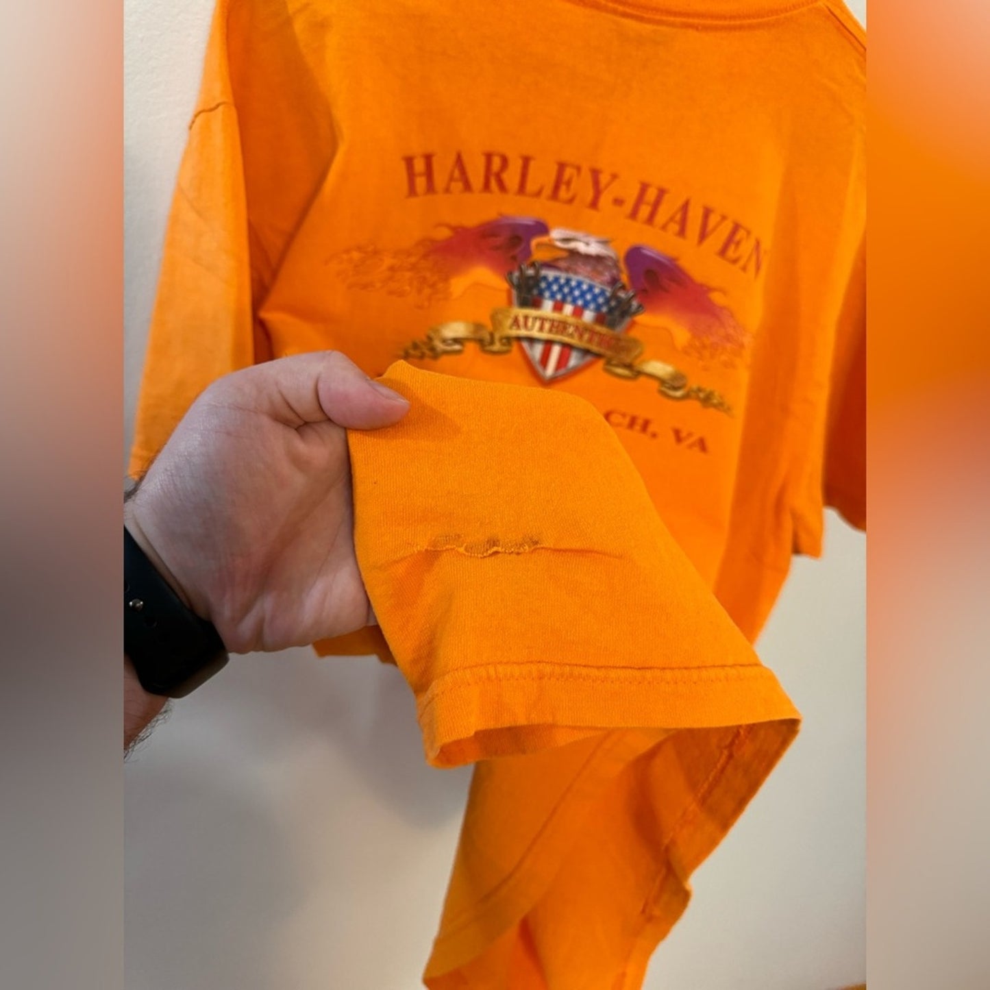 Pre-Owned XL Harley Davidson Vintage Orange Virginia Beach VA 2005 T-Shirt