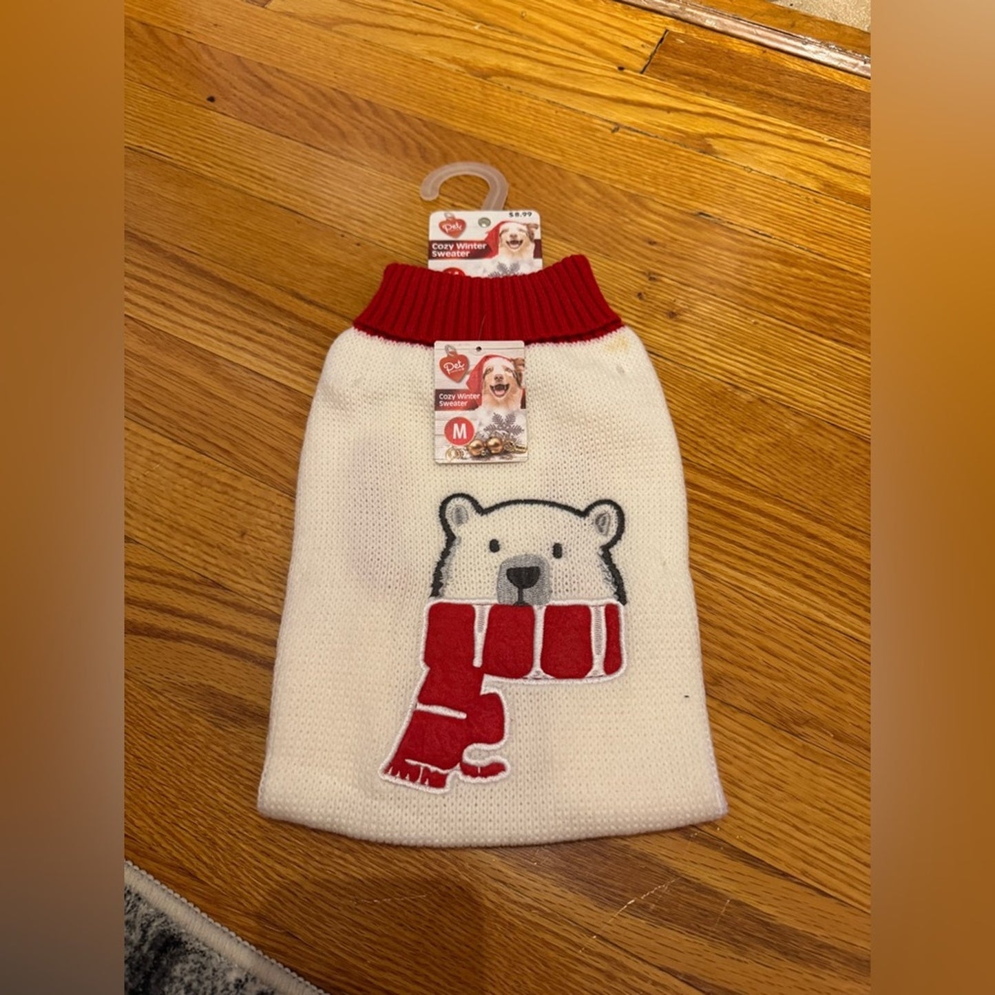 NWT MD Pet Central White Polar Bear Cozy Winter Dog Sweater