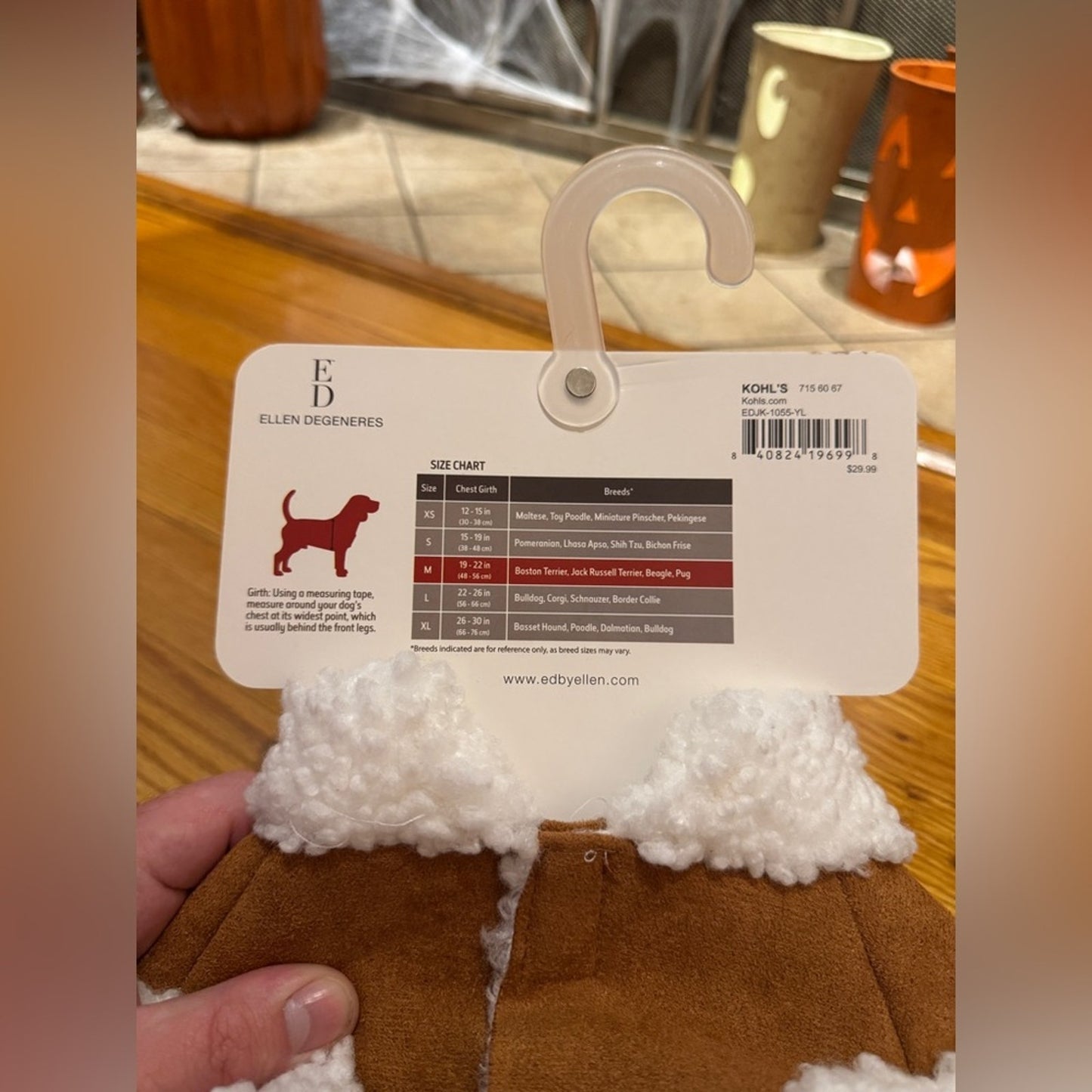 NWT MD Ellen Degeneres Pet Apparel Love Sheerling Jacket For Dog