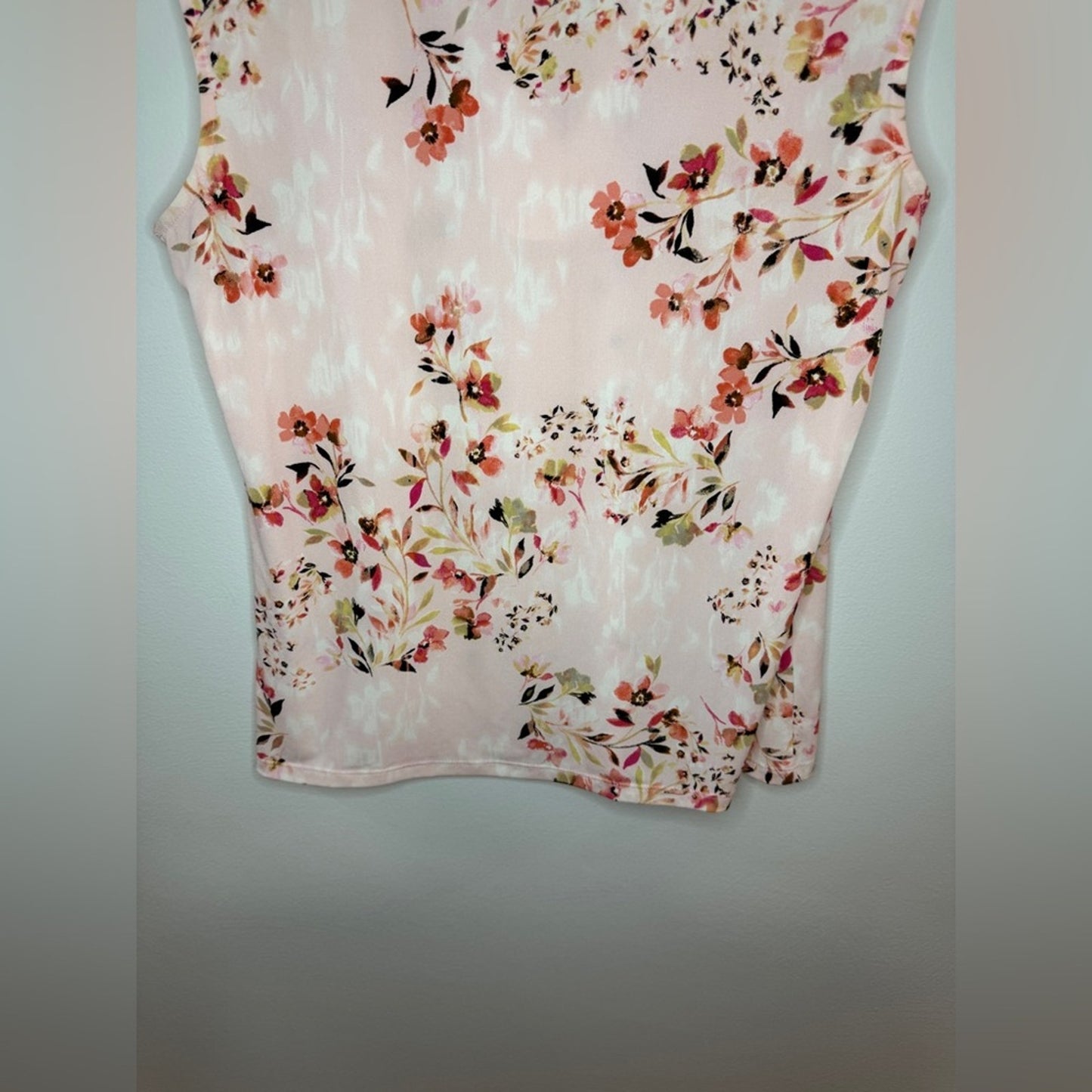 Pre-Owned MD Calvin Klein Pink Floral Print Tank Top