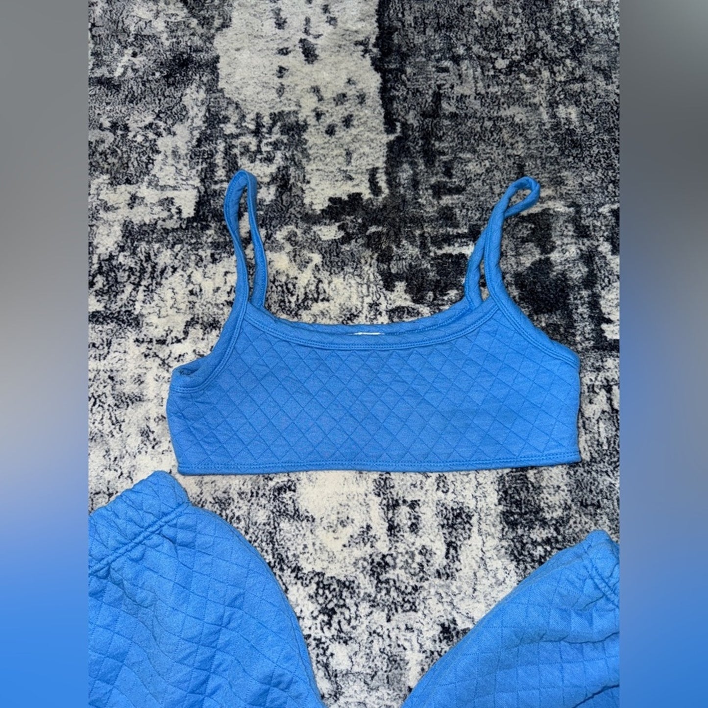 Pre-Owned Size 10 Princess Polly Blue Ara Bella Crop Tank Top & Sweatpants Set