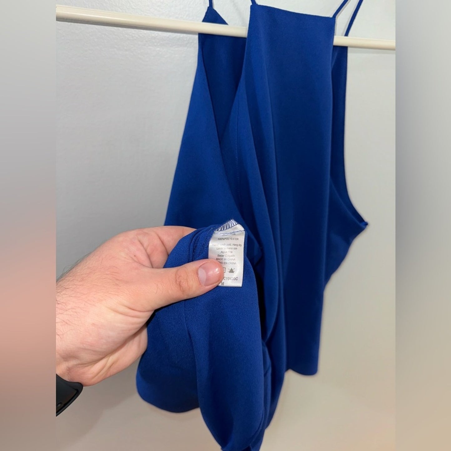 Pre-Owned MD PaperCrane Royal Blue Halter Flowy Top