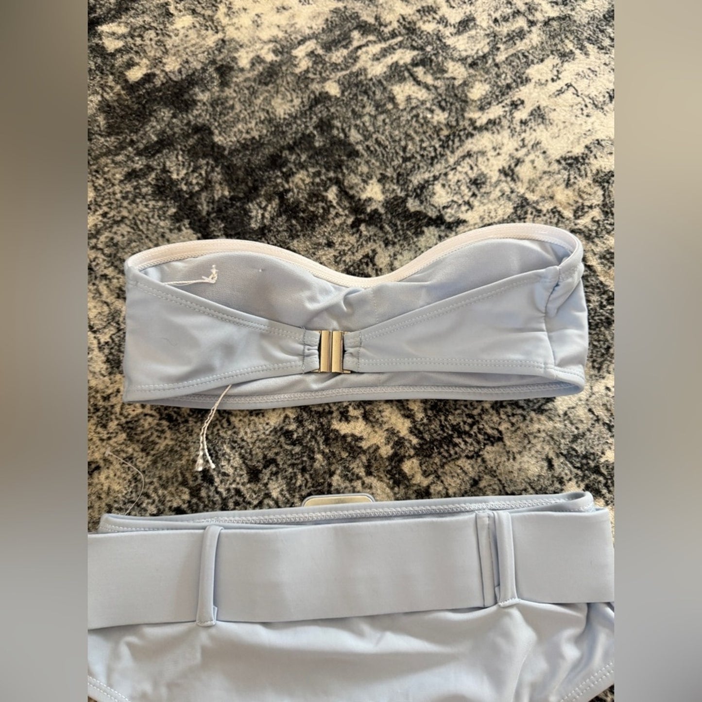 Pre-Owned SM LA Swim Blue Tube Top and Bikini Bottom Set
