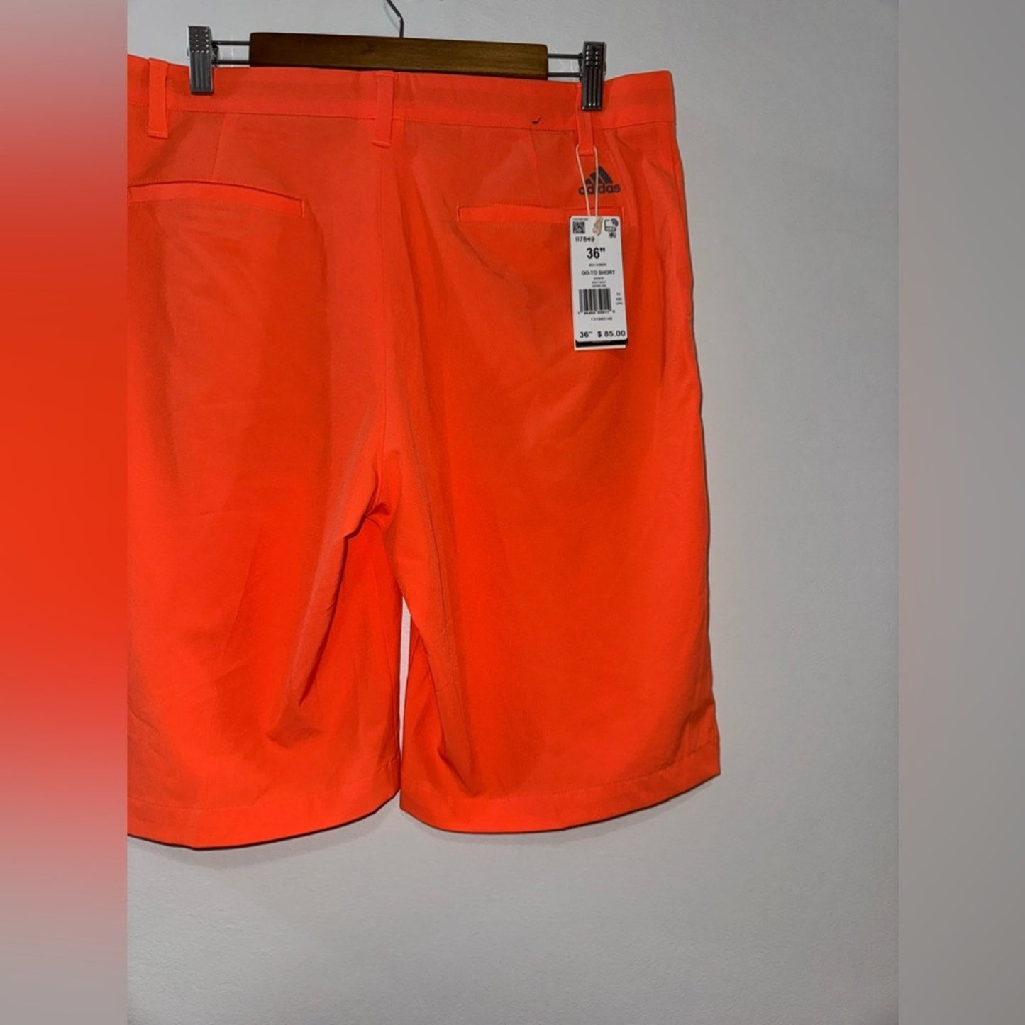 NWT Size 36 Adidas Orange Go-To Golf Short 11” Inseam in Wonder Clay