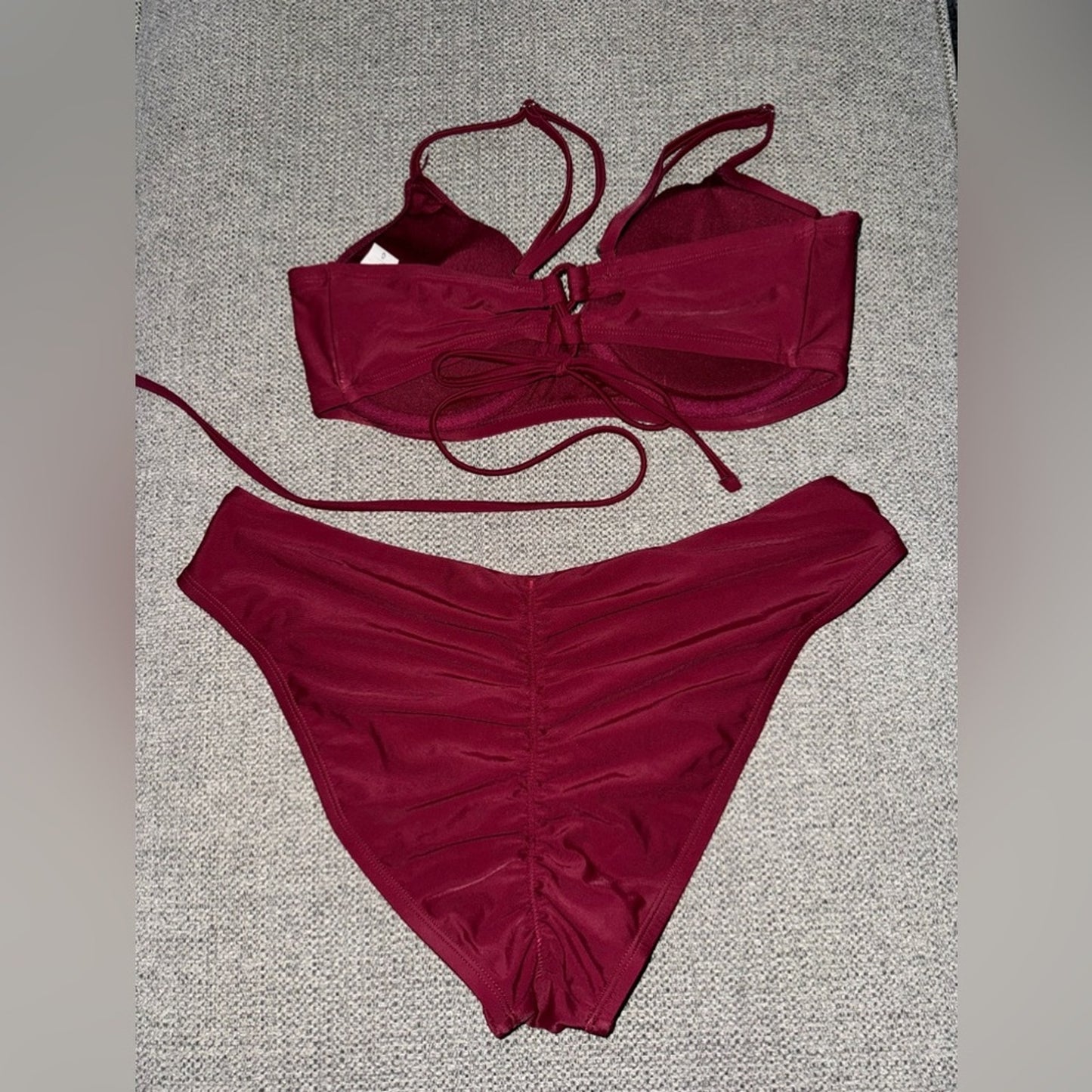 Pre-Owned LG Time and Tru Maroon Bikini Top and Bottom