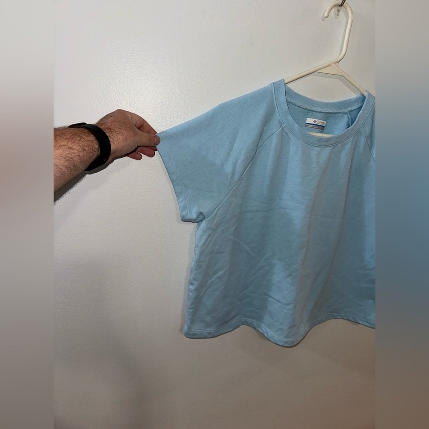 Pre-Owned LG Columbia PFG Light Blue Short Sleeve Heavy Weight t-shirt