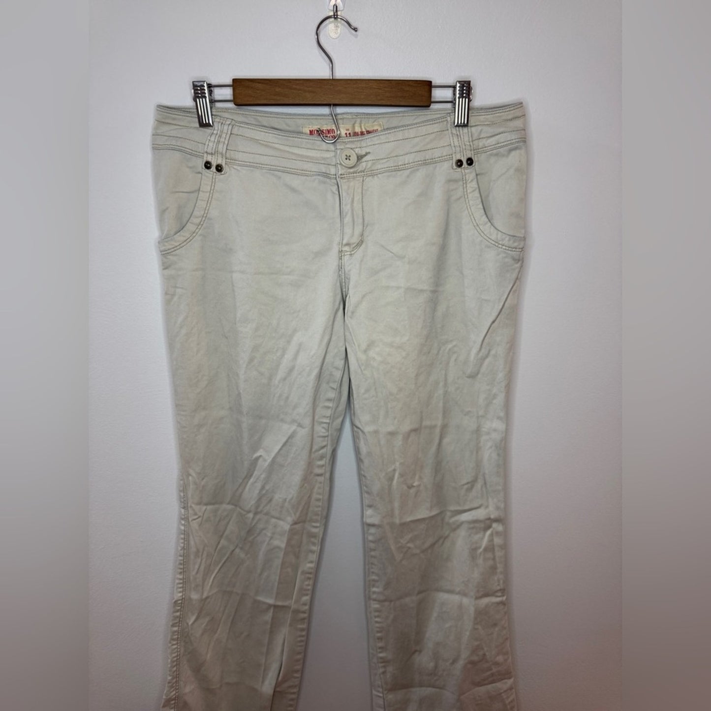 Pre-Owned Size 11 Mossimo Supply Co Cream Low Rise Straight Pants