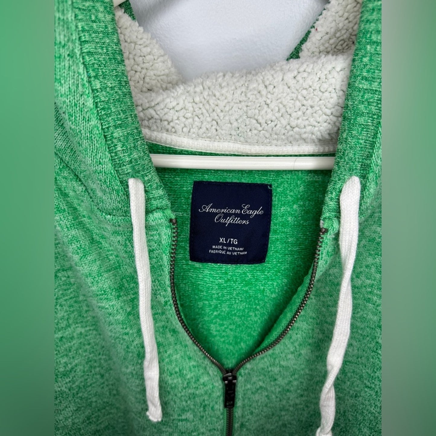 Pre-Owned XL American Eagle Green Knitted Zip-Up Hoodie