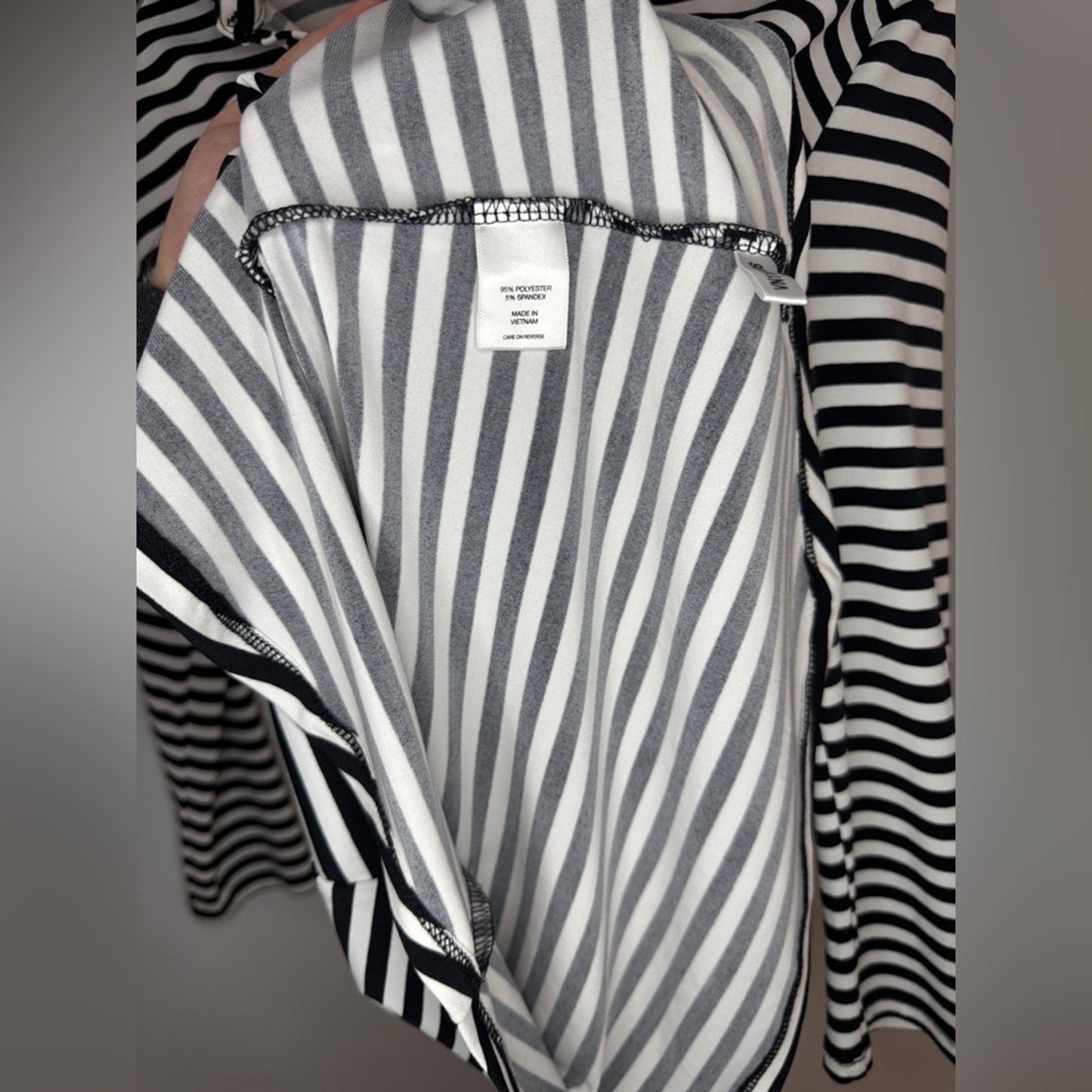 SM New York and Company Black and White Striped Blouse