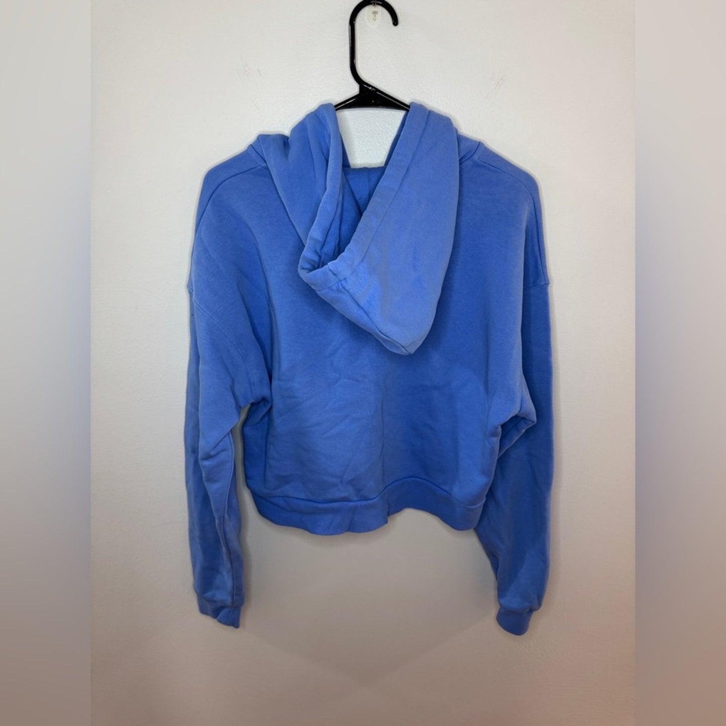 Pre-Owned LG Under Armour Blue Cropped Loose Fit Zip-Up Hoodie