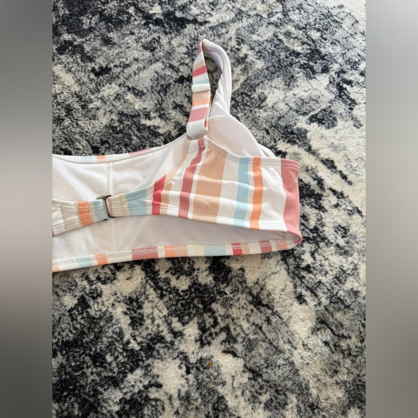 NWT LG Xhilaration Multicolor Stripe Bikini Top