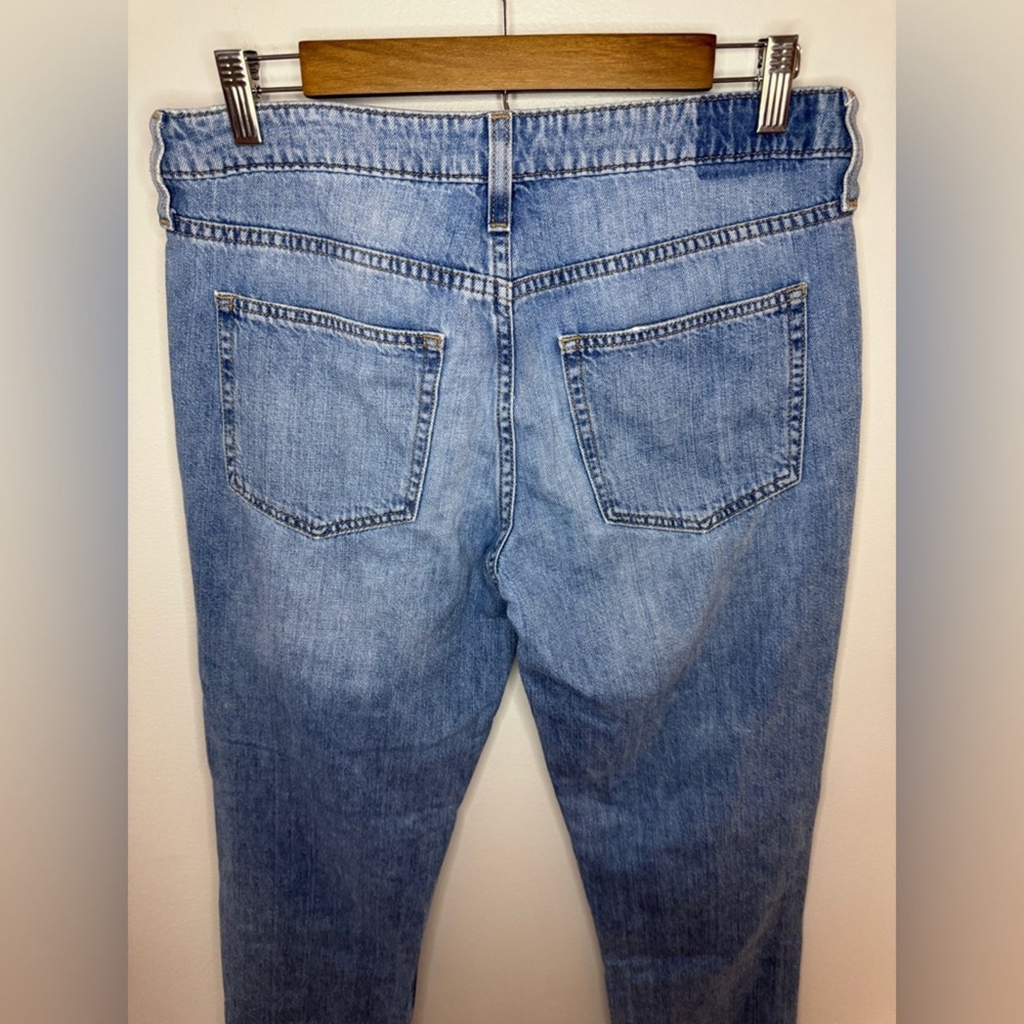 Size 6 Regular Aeropostale Light Blue Distressed Patched Boyfriend Jeans