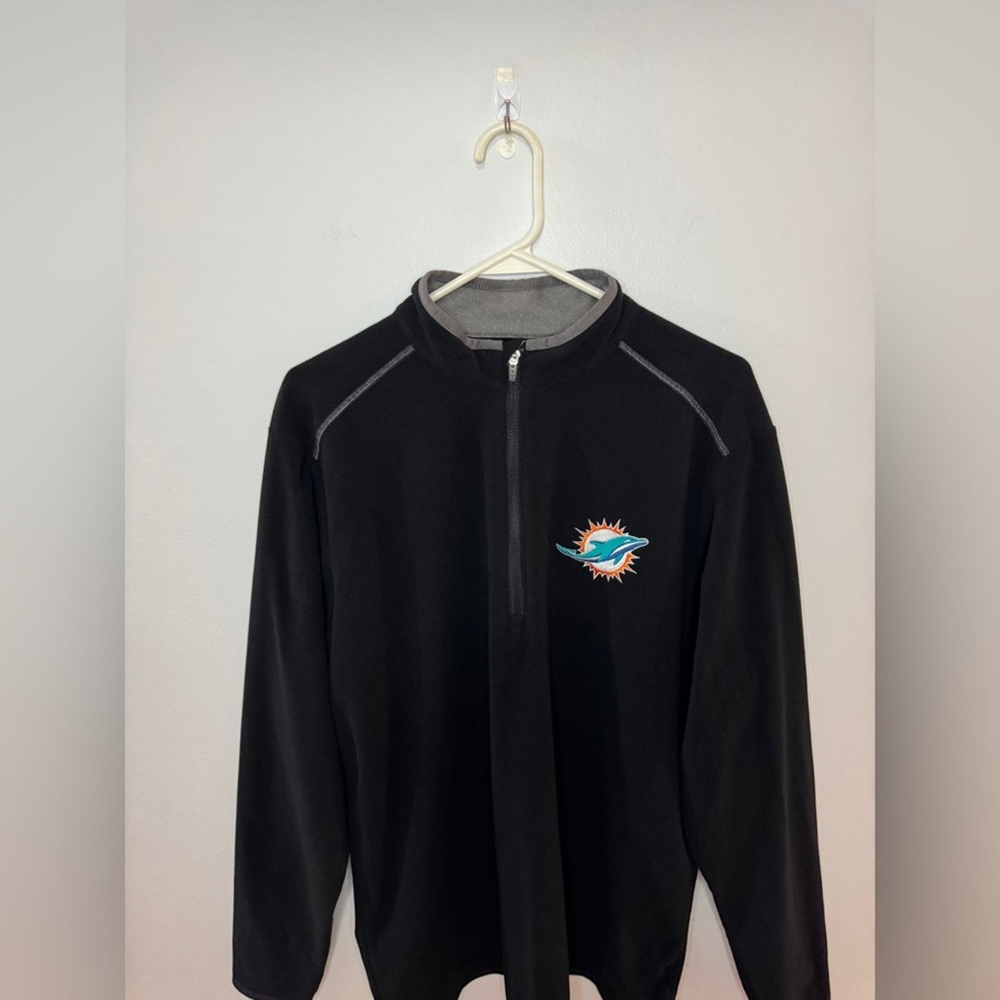 Pre-Owned LG Antigua Miami Dolphins Embroidered Quarter Zip Fleece Jacket