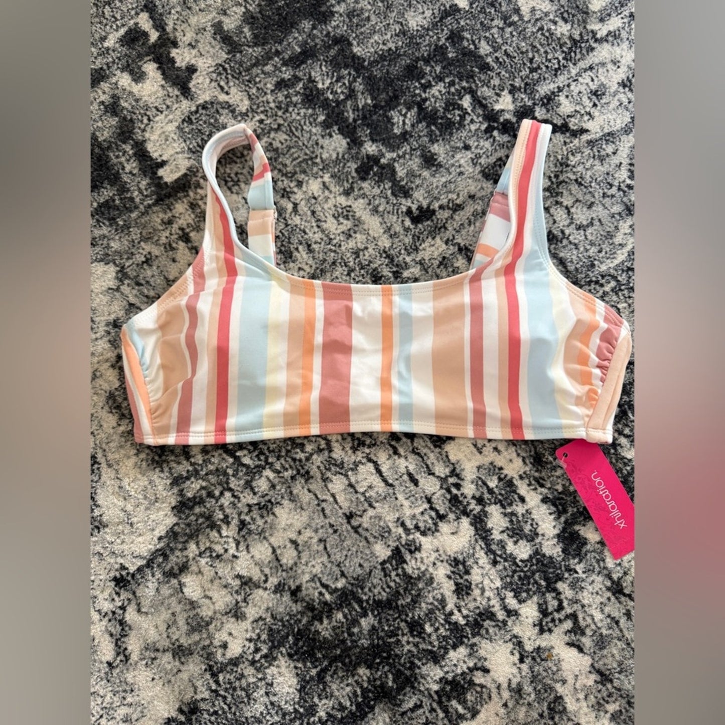 NWT LG Xhilaration Multicolor Stripe Bikini Top