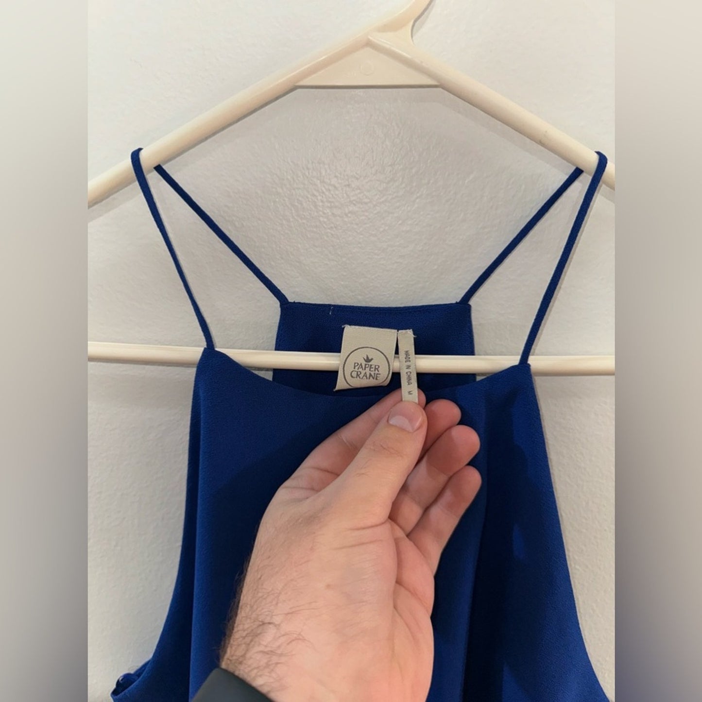 Pre-Owned MD PaperCrane Royal Blue Halter Flowy Top