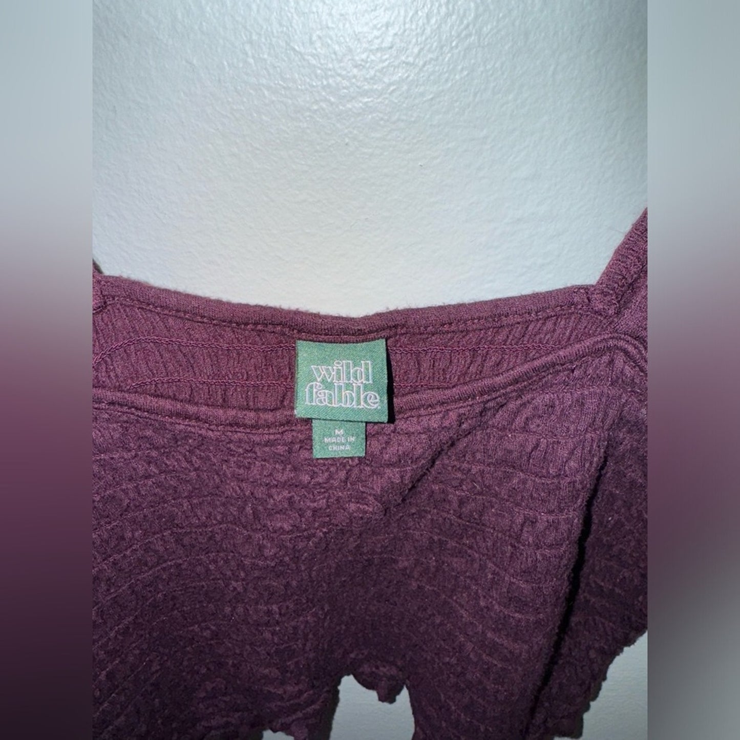 Pre-Owned MD Wild Fable Purple Ruffle Cropped Top