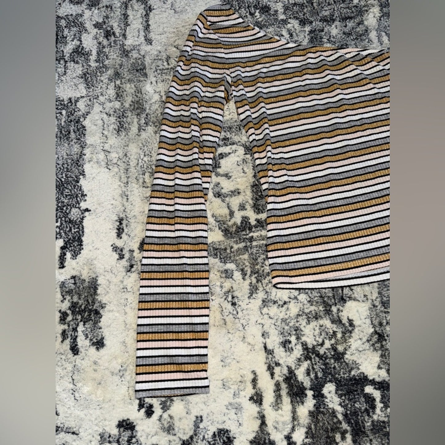 Pre-owned MD Aeropostale Multicolor Striped Sparkle One Sleeve Shirt