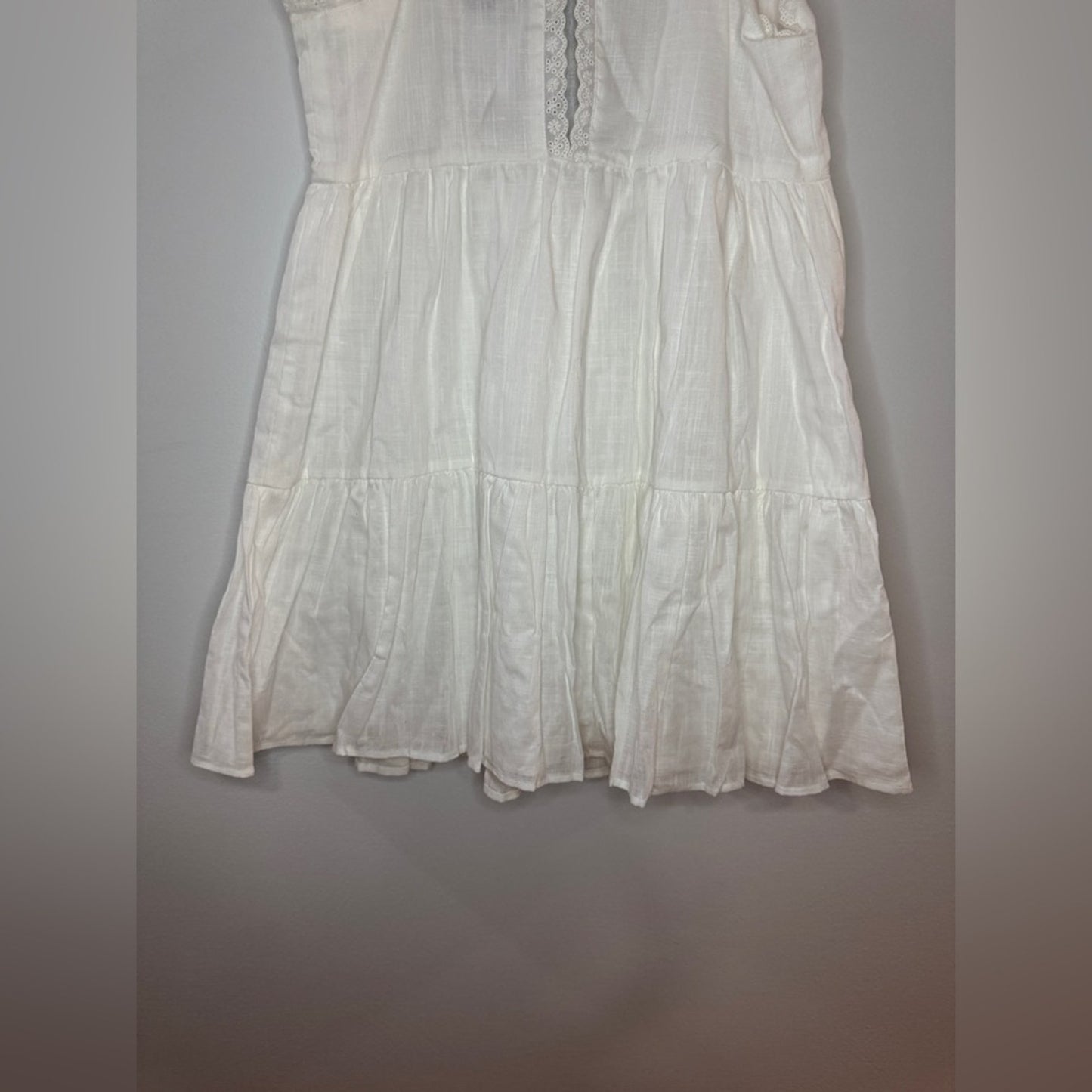 NWT SM Rue21 White with Blue Embroidered Pattern Dress