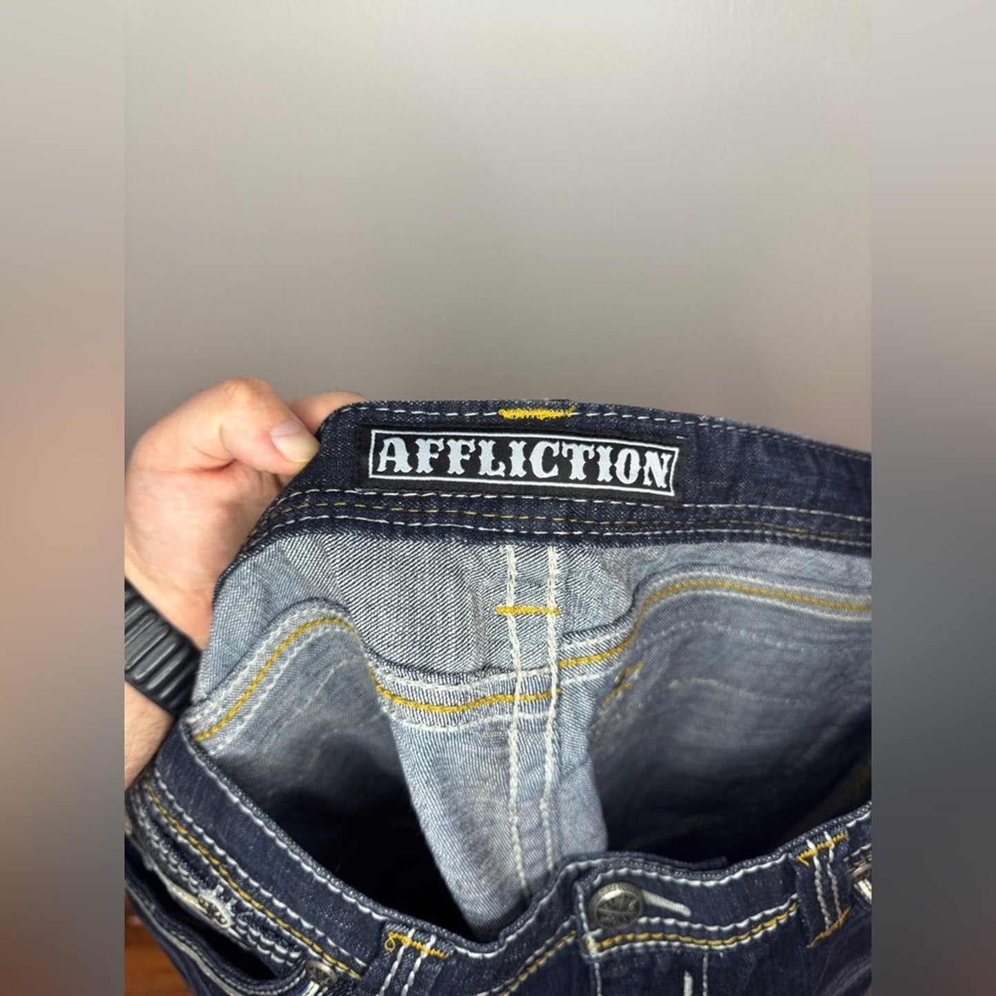 NWT W38xL32 Affliction Dark Blue Bootcut Jeans