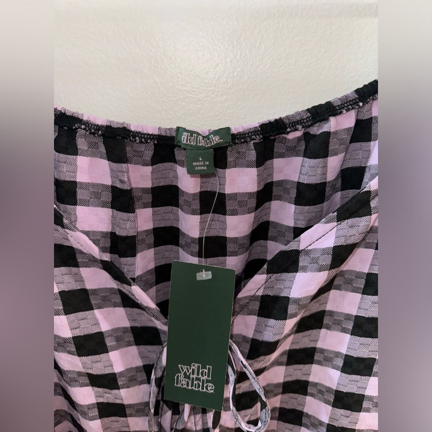 NWT LG Wild Fable Black/Pink Checker Print Dress
