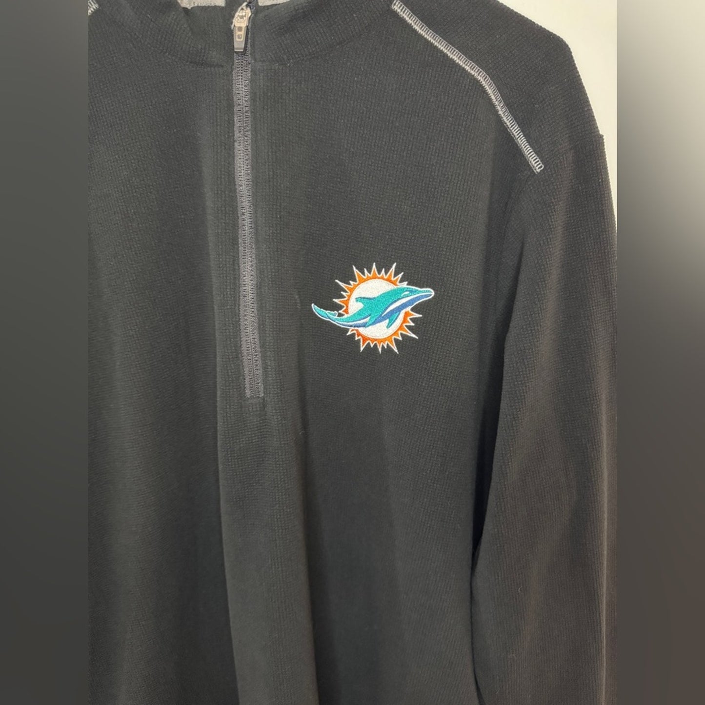Pre-Owned LG Antigua Miami Dolphins Embroidered Quarter Zip Fleece Jacket