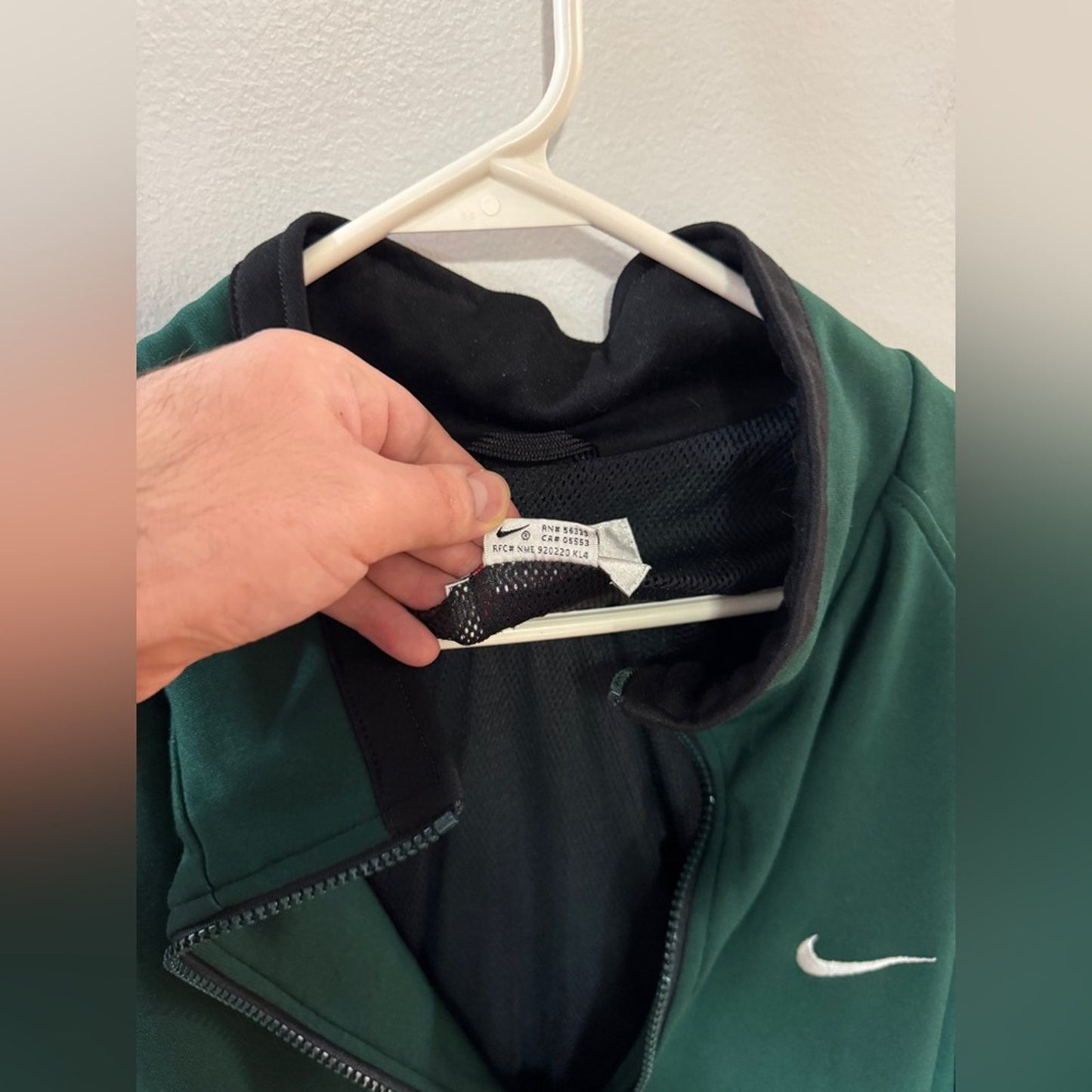 Pre-Owned XL Nike Vintage Dark Green and Black Zip Up Heavyweight Jacket