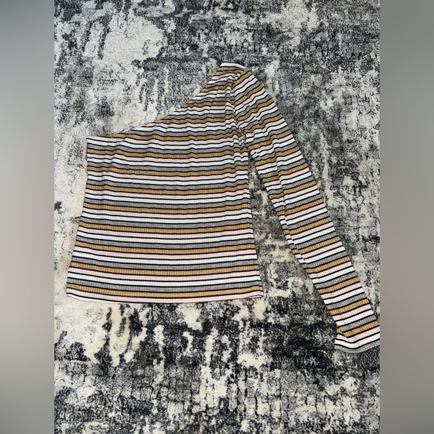 Pre-owned MD Aeropostale Multicolor Striped Sparkle One Sleeve Shirt