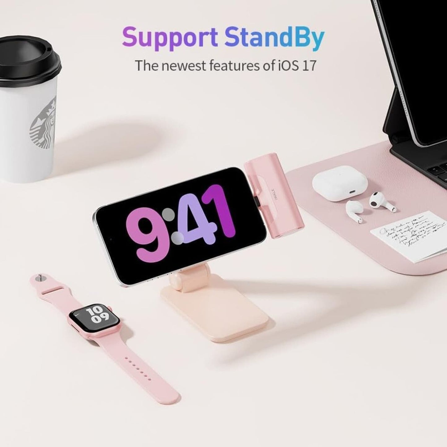 iWALK StandMe Mag Foldable Magnetic iPhone Stand for Desk, Height Adjustable