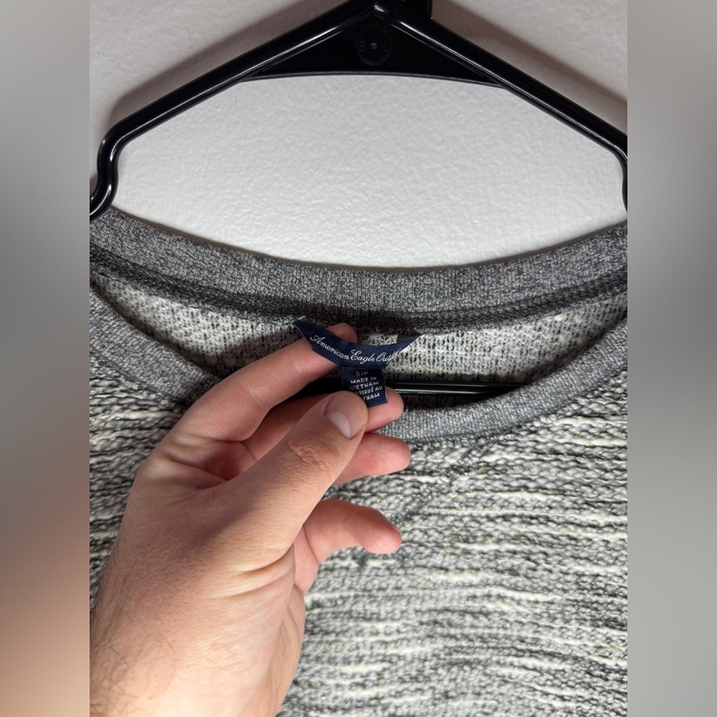 Pre-Owned SM American Eagle Knitted Metallic Crewneck Shirt