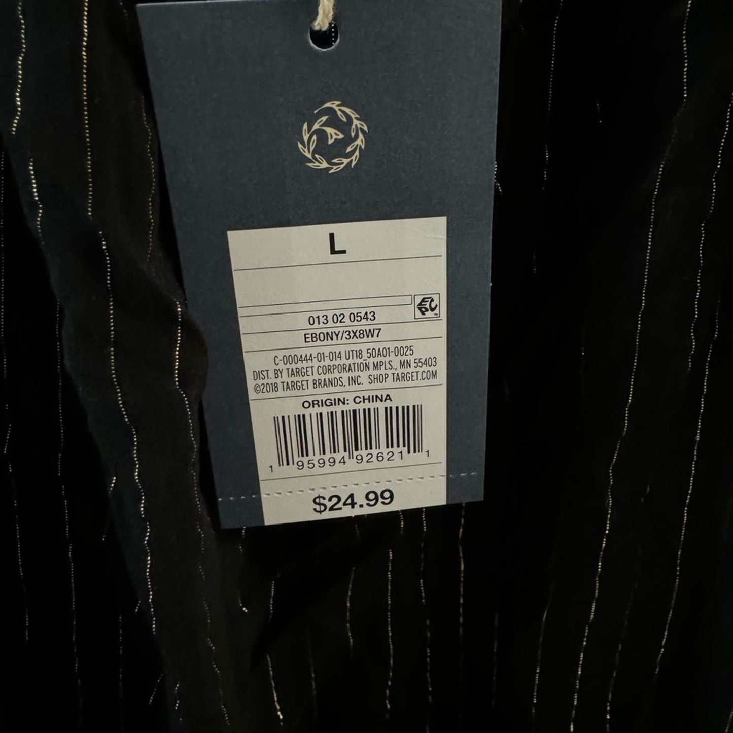 NWT LG Universal Thread Black and Gold Pinstripe Blouse