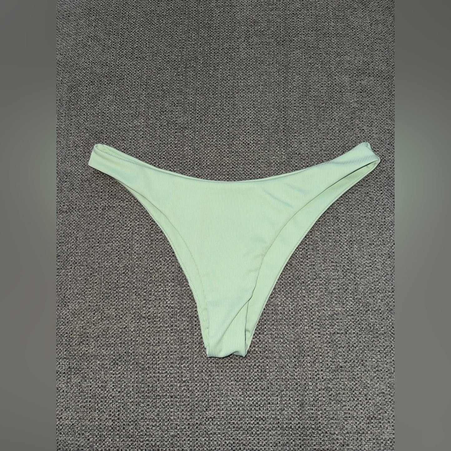 Pre-Owned LG SHEIN Green Ribbed Bikini Bottom