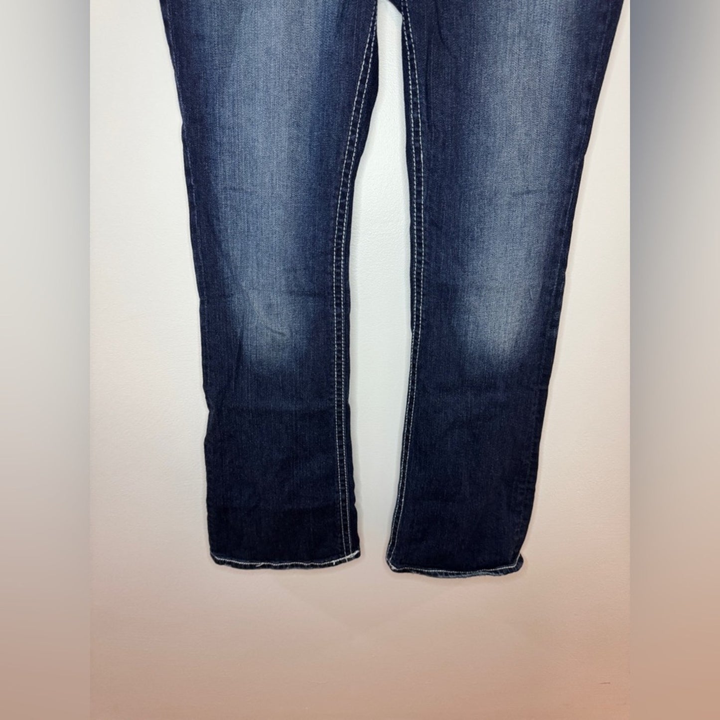 Pre-Owned 7/8 Regular Maurices Premium Denim Dark Wash Embellished Bootcut Jeans
