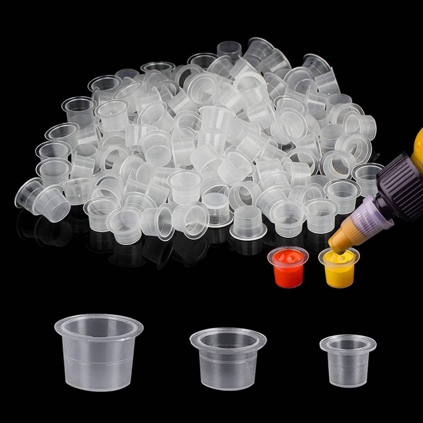 Tattoo Ink Cups, Urknall 300pcs Tattoo Ink Cups Mixed Size Tattoo Cups
