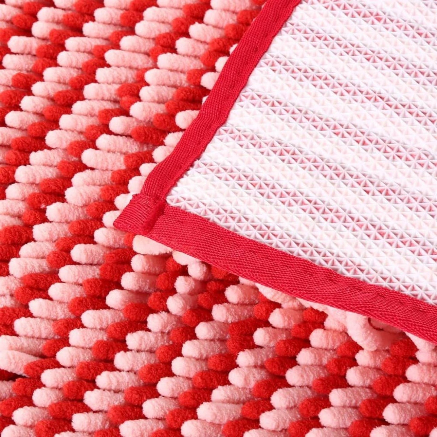 NUOVARUGS Bathroom Rug Anti-Slip Chenille Bath Mat Soft and Cozy Super Absorbent