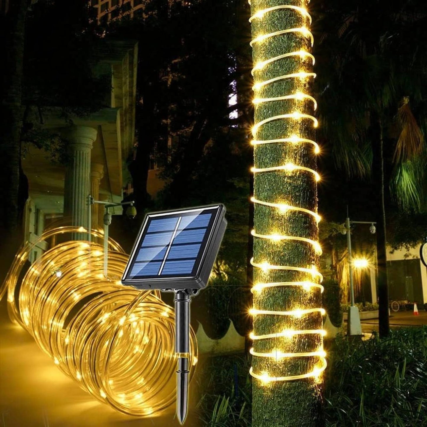 Solar Rope Light Waterproof IP65 39FT 100LEDs Outdoor LED Solar Outdoor