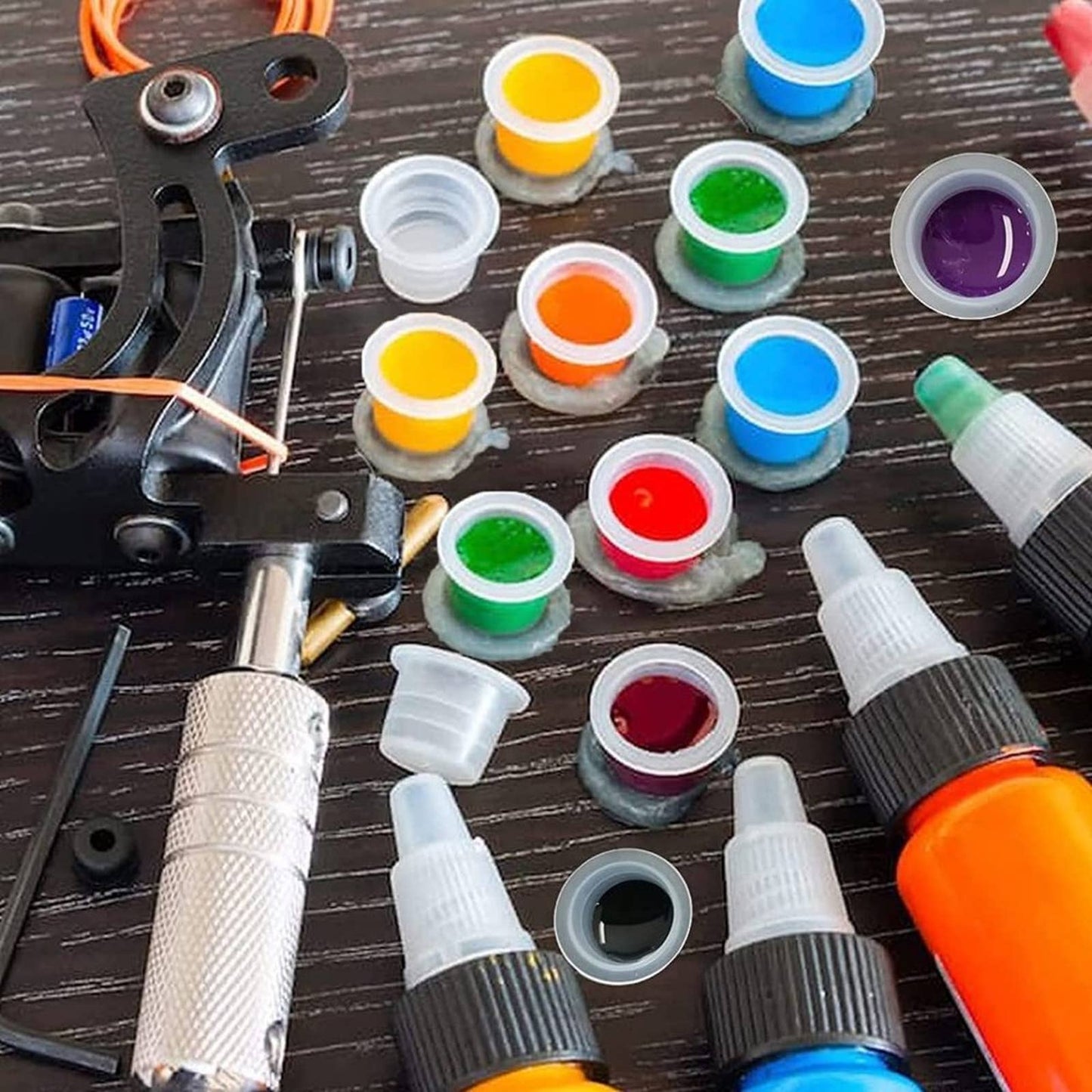 Tattoo Ink Cups, Urknall 300pcs Tattoo Ink Cups Mixed Size Tattoo Cups