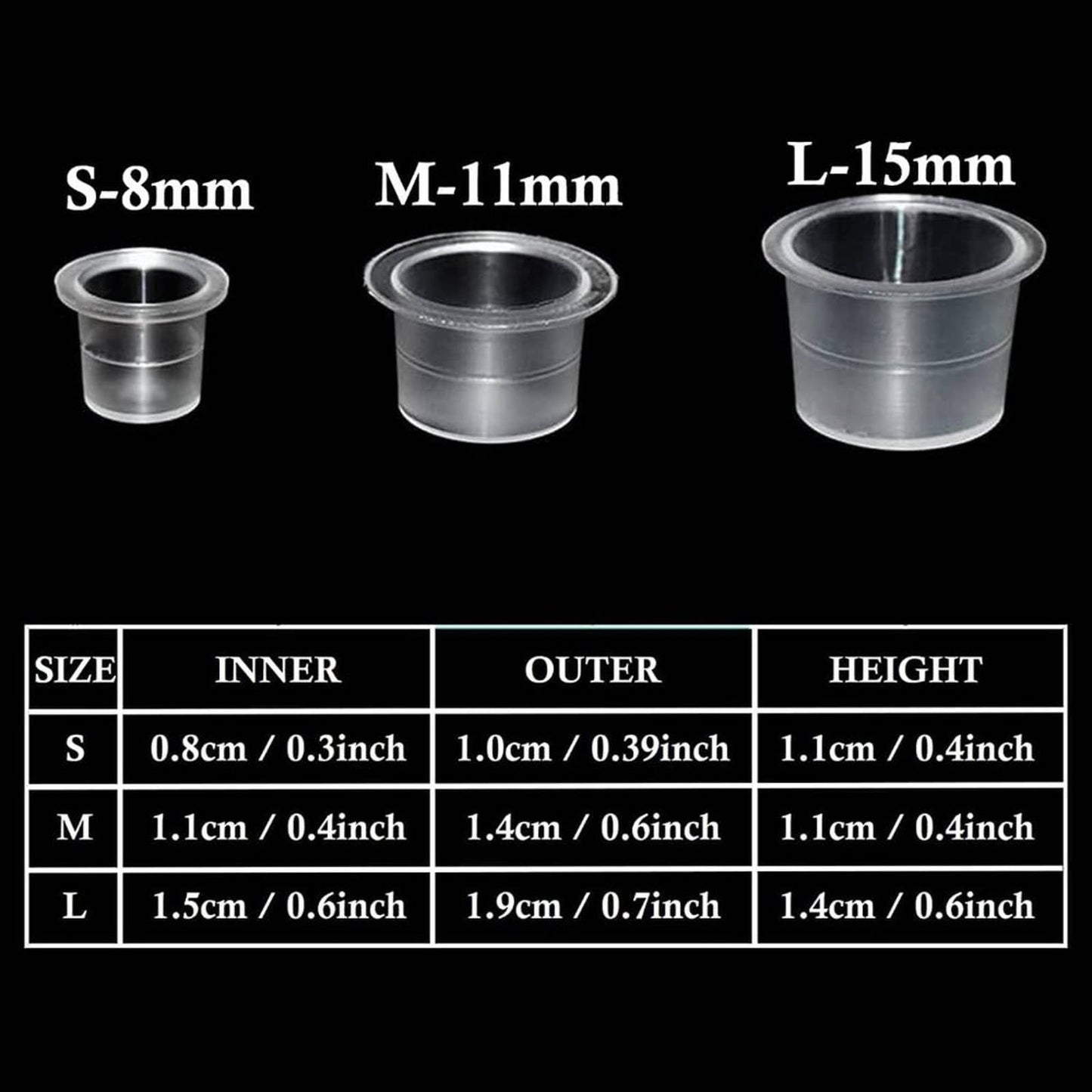 Tattoo Ink Cups, Urknall 300pcs Tattoo Ink Cups Mixed Size Tattoo Cups