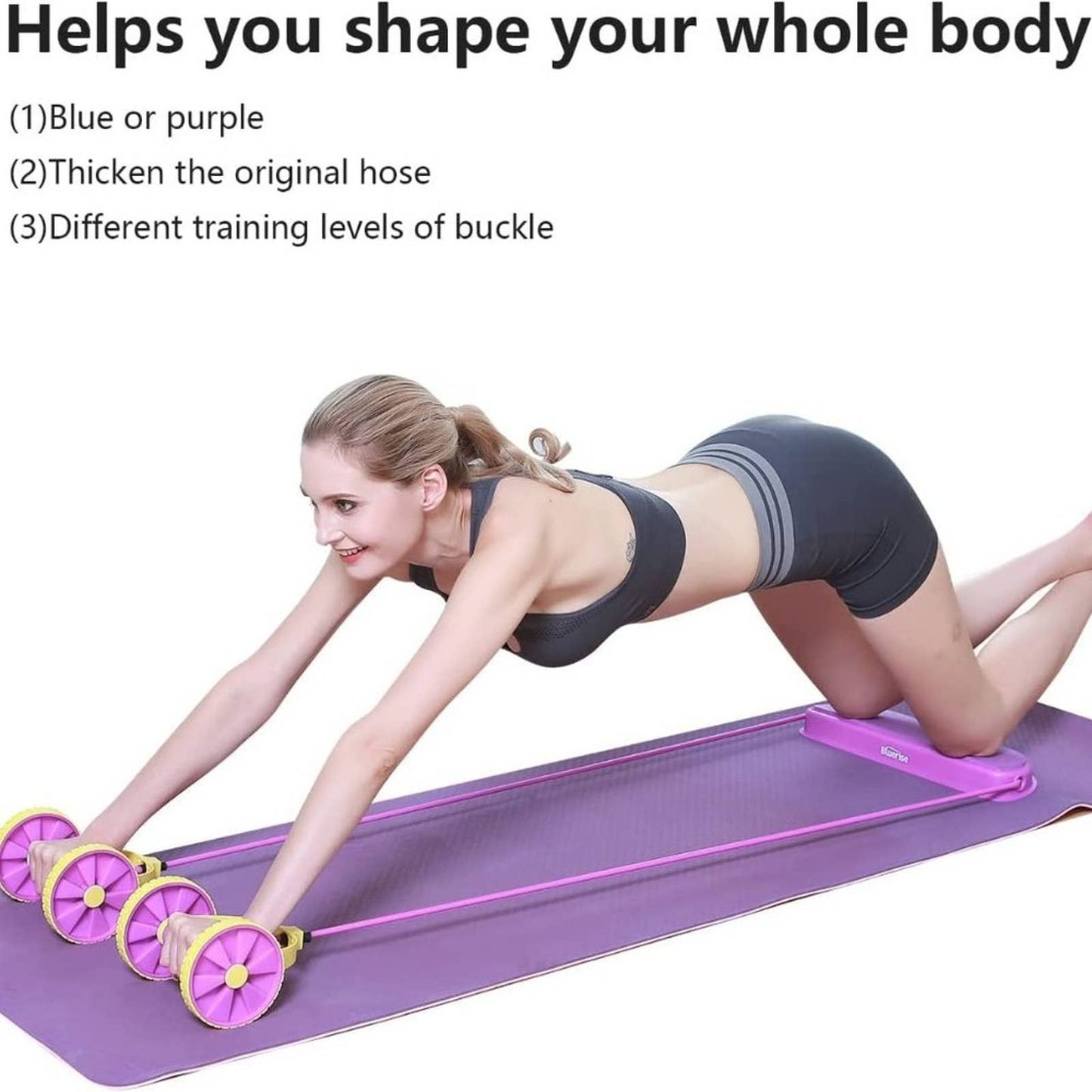 BLUERISE Ab Roller for Abs Workout Multifunctional Thicker No Noise Ab Roller