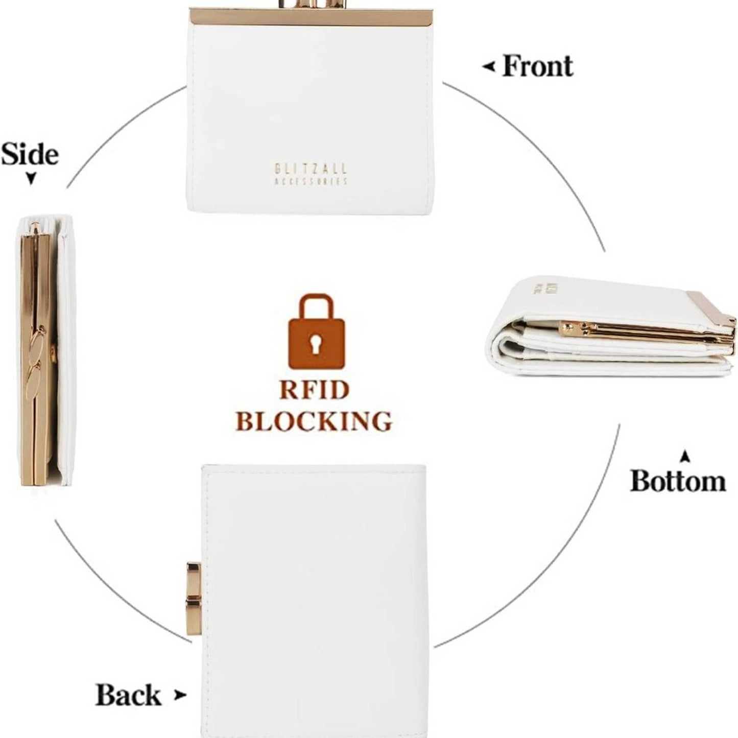 GLITZALL Small Wallet for Women Bifold Credit Card Holder RFID Blocking Wallet